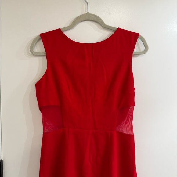 Dress the Population Bryson Dress - Red Dress with Mesh Panels - Picture 5 of 9